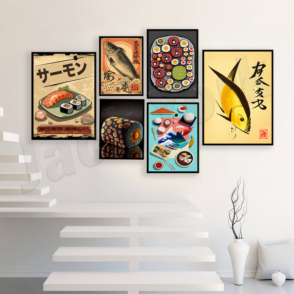 Japanese Food Lifestyle - Vintage style Japanese sushi prints, Japanese