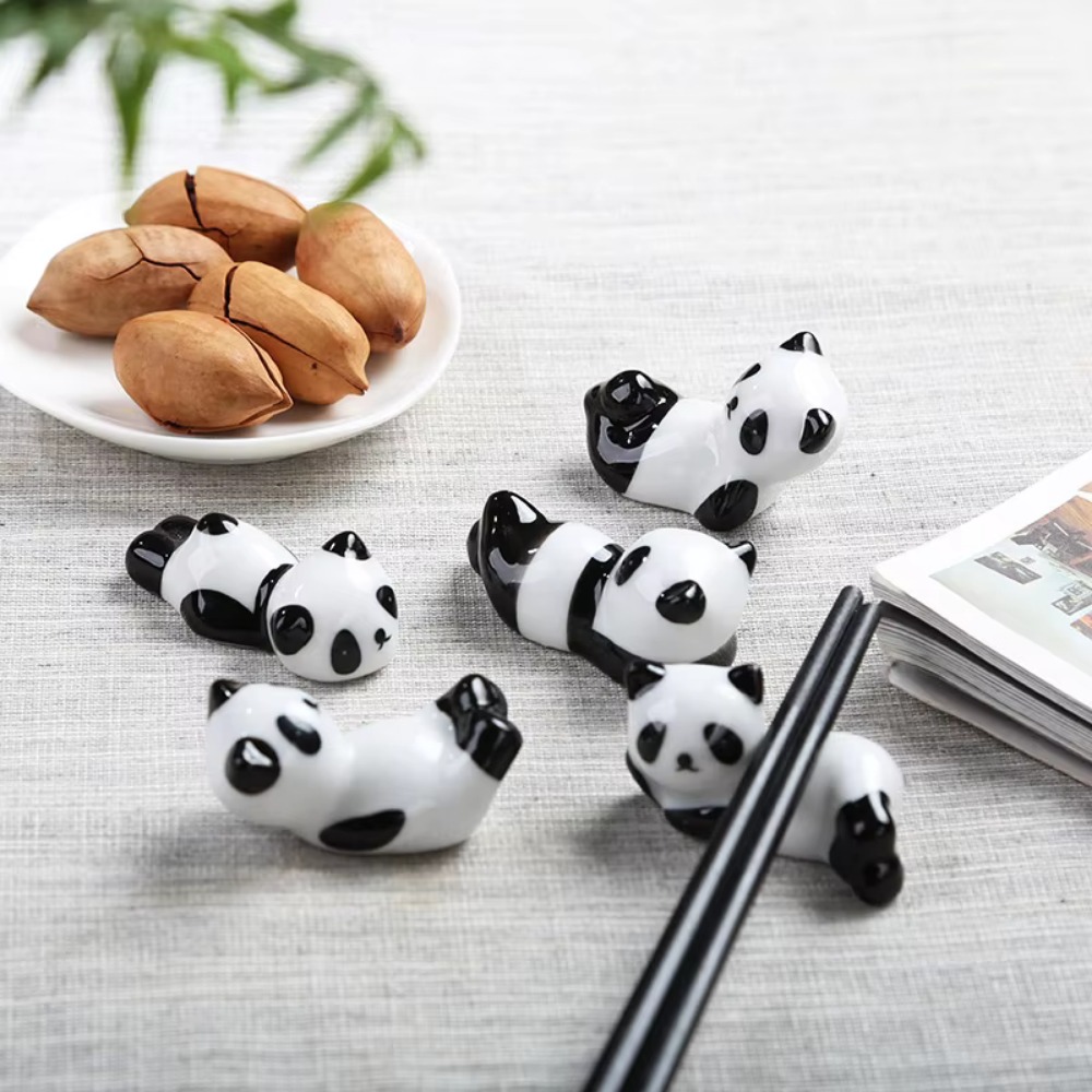 8Pcs/set DIY Panda Chopstick H - огляд і ціна Chopstick Rest Ceramic