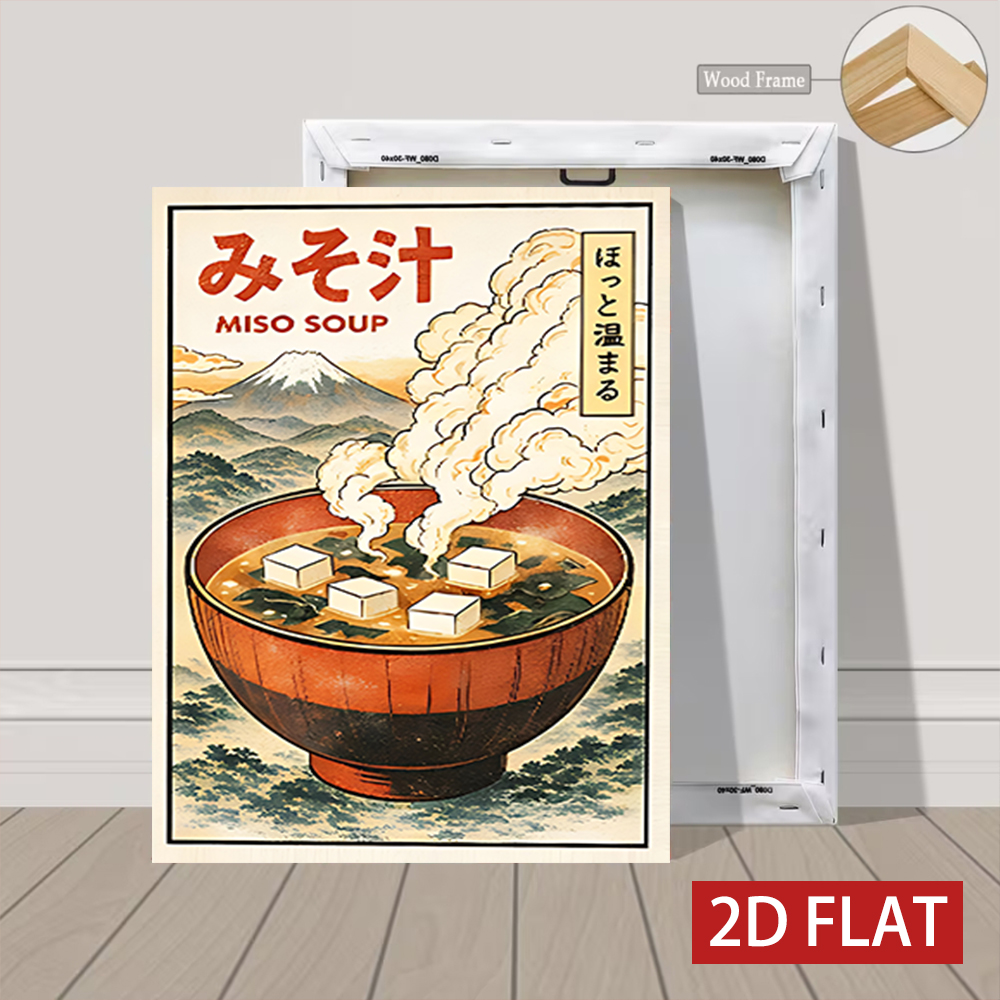 3 Counts Wooden Framed Canvas  - огляд і ціна Japanese Food Lifestyle